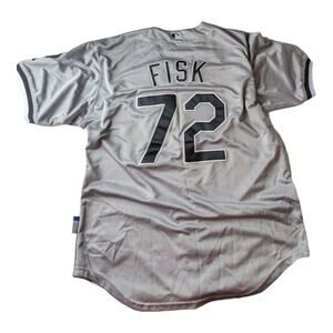 Carlton Fisk White Sox Majestic Jersey VTG Size 52 Gray Grey